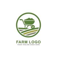 logo de la ferme. vecteur de logo de brouette