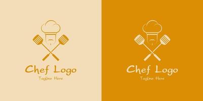 modèle de conception de logo de restaurant de chef vecteur