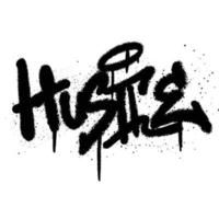 graffiti peinture en aérosol word hustle illustration vectorielle isolée vecteur