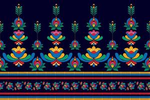 conception de décoration de maison à motif ethnique ikat sans couture. tapis en tissu aztèque boho mandalas textile décorer papier peint. motif indigène tribal broderie traditionnelle vecteur illustré fond
