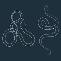 serpent linéaire un dessin au trait vecteur