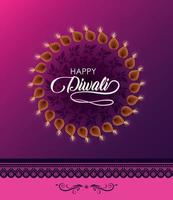 style de festival printindian joyeux diwali souhaite la conception de style dégradé de carte vecteur