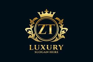 modèle de logo de luxe royal lettre zt initial dans l'art vectoriel pour les projets de marque luxueux et autres illustrations vectorielles.