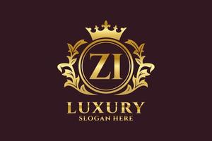 modèle de logo de luxe royal de lettre zi initiale dans l'art vectoriel pour des projets de marque luxueux et d'autres illustrations vectorielles.