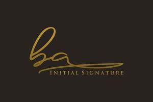 modèle de logo de signature de lettre ba initiale logo de conception élégante. illustration vectorielle de calligraphie dessinée à la main. vecteur