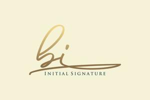 modèle de logo de signature de lettre bi initiale logo de conception élégante. illustration vectorielle de calligraphie dessinée à la main. vecteur