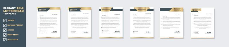 modèle de conception de papier à en-tête doré de luxe pour papeterie pour entreprise format modifiable eps10 vecteur