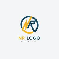 lettre initiale nr modèle de vecteur de conception de logo d'entreprise avec une tendance minimale et moderne. création de logo nr tendance créative et moderne