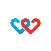 conception d'icône de logo de santé médicale de ligne abstraite. logo d'amour. modèle de conception de coeur vecteur