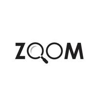 logotype de zoom avec symbole de loupe vecteur