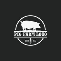 vecteur de logo de ferme porcine. logo de la ferme bovine