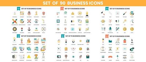 90 icônes d'affaires définies pour les entreprises vecteur