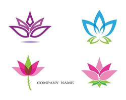 ensemble de 4 symboles de lotus vecteur