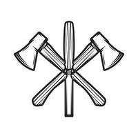 menuiserie vintage woodword mécanicien haches ciseau croix. peut être utilisé comme emblème, logo, badge, étiquette. marque, affiche ou impression. art graphique monochrome. vecteur