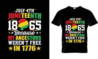 conception de t-shirt juneteenth, slogan de t-shirt juneteenth et conception de vêtements, typographie juneteenth, vecteur juneteenth, illustration juneteenth