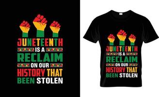 conception de t-shirt juneteenth, slogan de t-shirt juneteenth et conception de vêtements, typographie juneteenth, vecteur juneteenth, illustration juneteenth