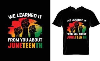 conception de t-shirt juneteenth, slogan de t-shirt juneteenth et conception de vêtements, typographie juneteenth, vecteur juneteenth, illustration juneteenth