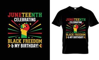 conception de t-shirt juneteenth, slogan de t-shirt juneteenth et conception de vêtements, typographie juneteenth, vecteur juneteenth, illustration juneteenth