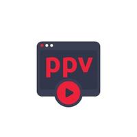 ppv, icône de vecteur de paiement à la vue