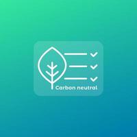 icône neutre en carbone, conception vectorielle vecteur