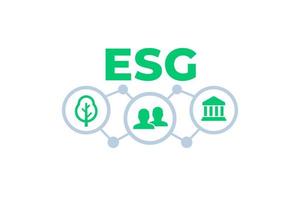 esg, environnemental, art vectoriel de gouvernance sociale