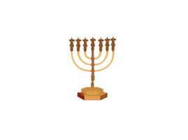 icône de menorah de hanukkah noire isolée sur fond jaune. icône religieuse. symbole traditionnel de hanukkah. religion de vacances, fête juive des lumières. style longue ombre. vecteur. vecteur