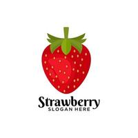 logo fraise. graphiques vectoriels aux fraises. icône illustration fraise vecteur