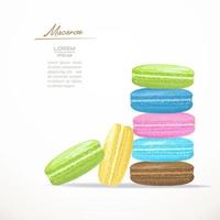 croquis de macarons français dessinés à la main vecteur