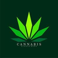 logo cannabique. icône de vecteur de feuille de marijuana verte