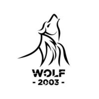création de logo de loup. concept de logo de loup cool vecteur