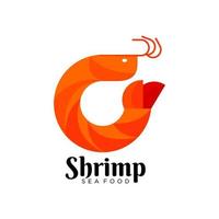 logo de crevettes dans un style de couleur moderne. vecteur d'illustration de crevettes