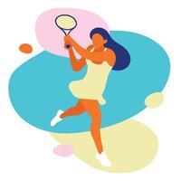 design coloré avec une joueuse de tennis vecteur