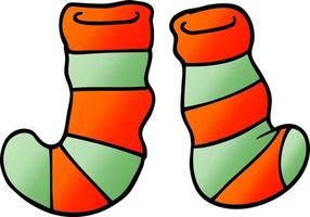 chaussettes rayées doodle dessin animé vecteur