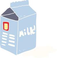 carton de lait de dessin animé de style couleur plat vecteur