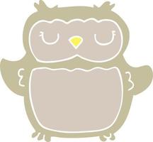 hibou de dessin animé de style plat couleur vecteur