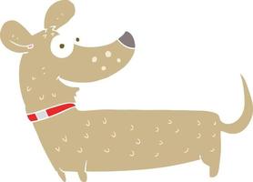 illustration en couleur plate d'un chien heureux vecteur
