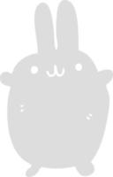 lapin de dessin animé de style plat couleur vecteur