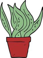 plante d'intérieur de dessin animé doodle vecteur