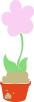 fleur de dessin animé mignon style couleur plat vecteur