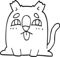 dessin au trait chat drôle de dessin animé vecteur