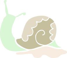 escargot de dessin animé de style plat couleur vecteur