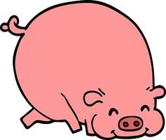 dessin animé doodle gros cochon vecteur