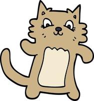dessin animé doodle chat dansant vecteur