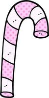 dessin animé doodle canne en bonbon rose vecteur