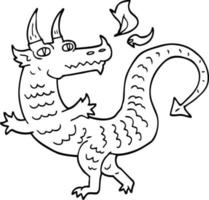 dragon dessin animé dessin au trait vecteur