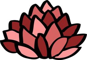 dessin animé doodle fleur de lotus vecteur
