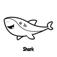 coloriages de requin mignon vecteur