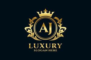 modèle de logo de luxe royal lettre aj initial dans l'art vectoriel pour les projets de marque luxueux et autres illustrations vectorielles.