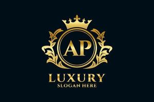 modèle de logo de luxe royal de lettre ap initiale dans l'art vectoriel pour les projets de marque de luxe et autres illustrations vectorielles.
