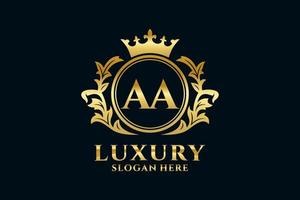 modèle initial de logo de luxe royal lettre aa dans l'art vectoriel pour les projets de marque luxueux et autres illustrations vectorielles.